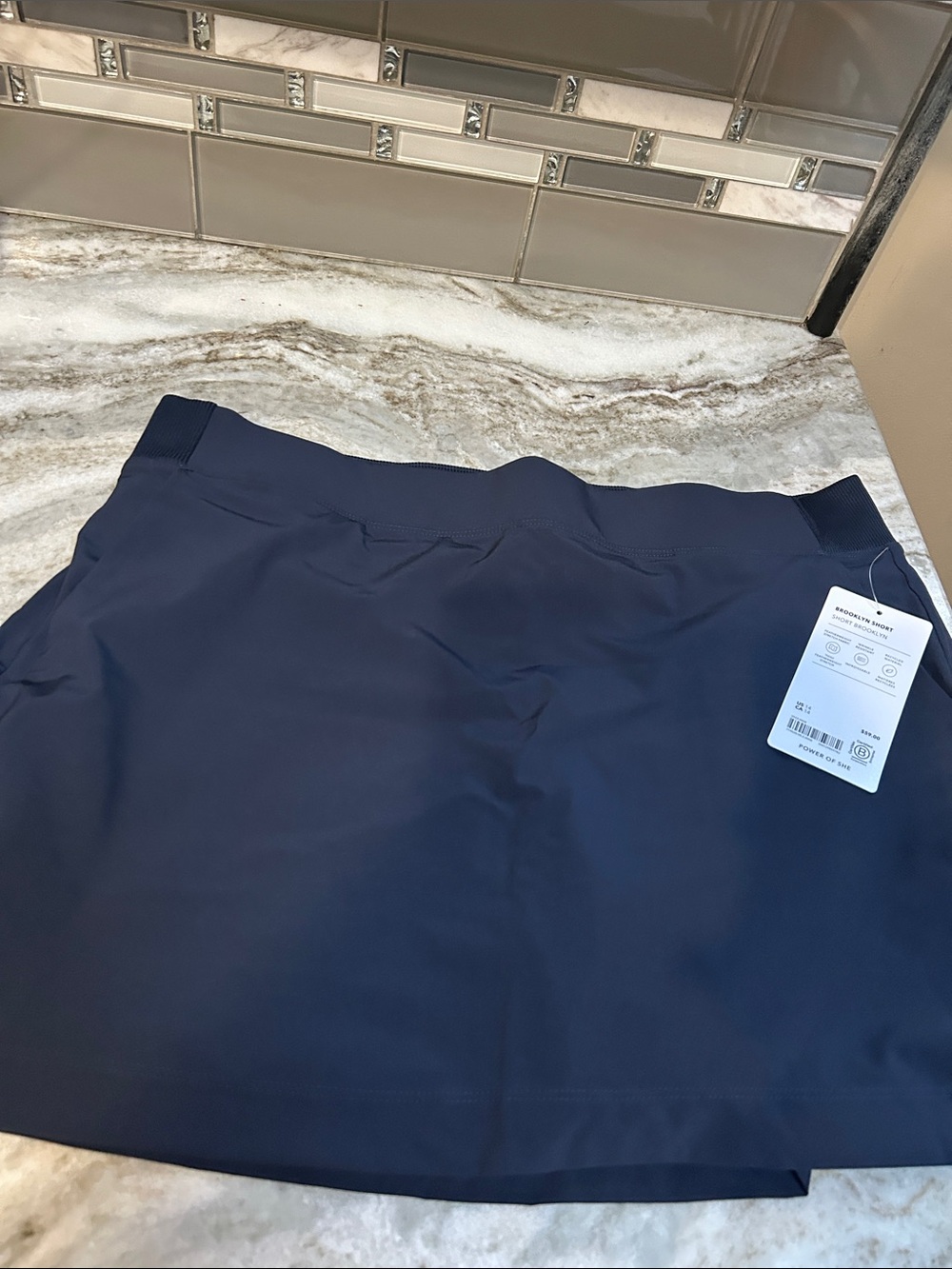 Athleta Brooklyn Skort Sz 14 Navy Blue Active Travel Golf Skirt Tennis Golf New.